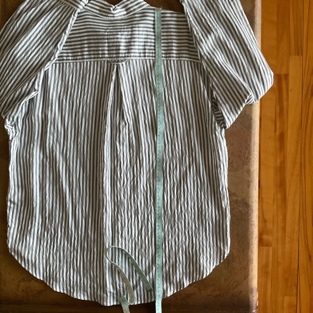 H&M Oversized shirt, grey and white, size M - Picture 7 of 7